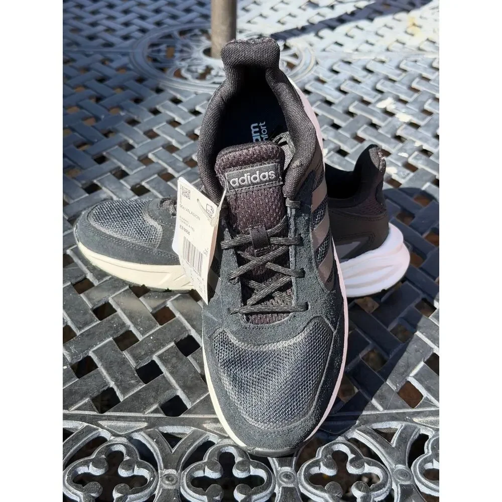 Adidas 90s Valasion Womens Size 8.5 Black White Athletic Running Shoes EE9906